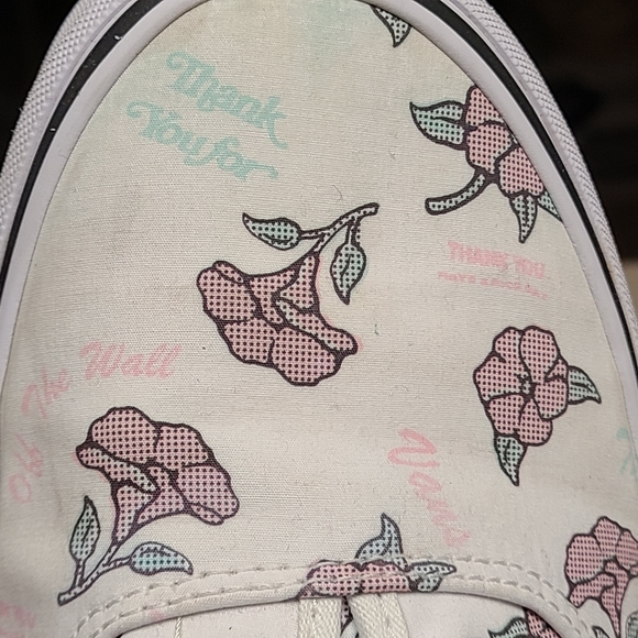 Vans Thank You floral low top sneakers size 10 1/2 - Picture 1 of 8